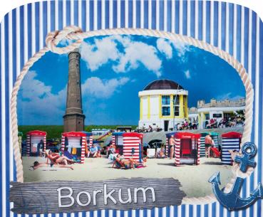 0656 - 3D Grußkarte Küste Borkum