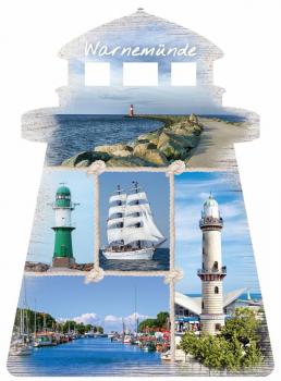 25032536 - Formpostkarte Warnemünde Leuchtturm Vielmotiv