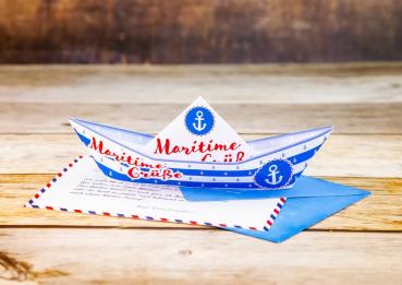 30020004 - Papierboot "Maritime Grüße"