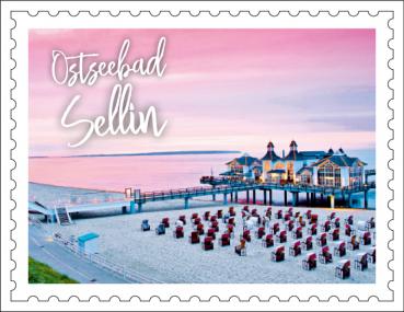 51050322 - Formmagnet Briefmarke "Sellin"