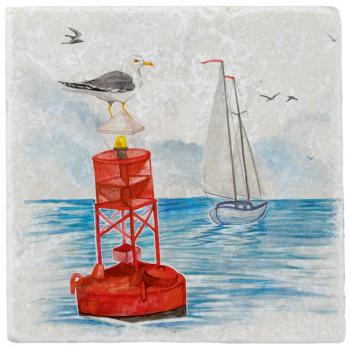 600037 - Untersetzer Marmor "Segelschiff"