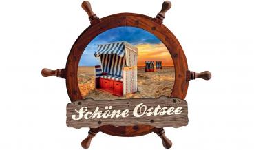 60003002 - 3  Küstenschilder Ostsee, Moin, Scheiß drauf...