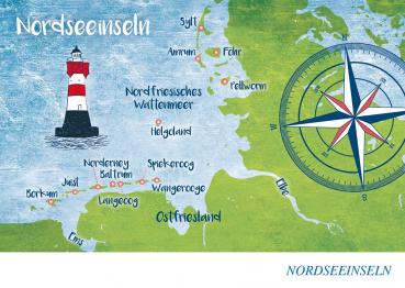 PK-KUE063 - Postkarte Küste „Nordseeinseln“