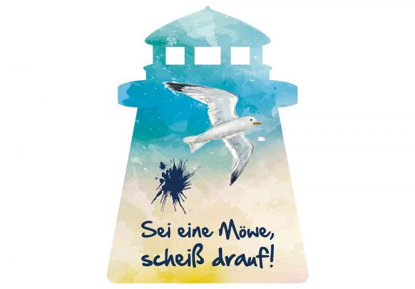 25031045 - Formpostkarte Leuchtturm "Sei eine Möwe"