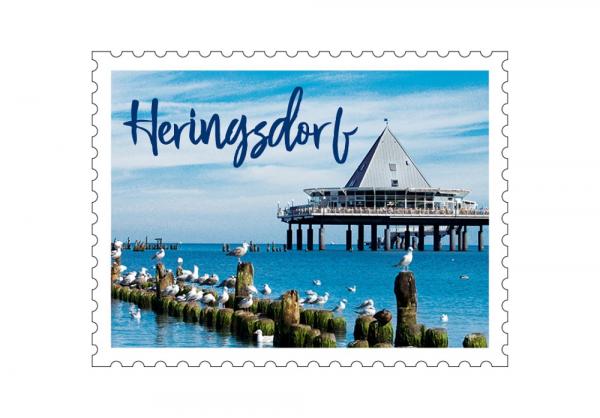51050270 - Formmagnet Briefmarke „Heringsdorf“