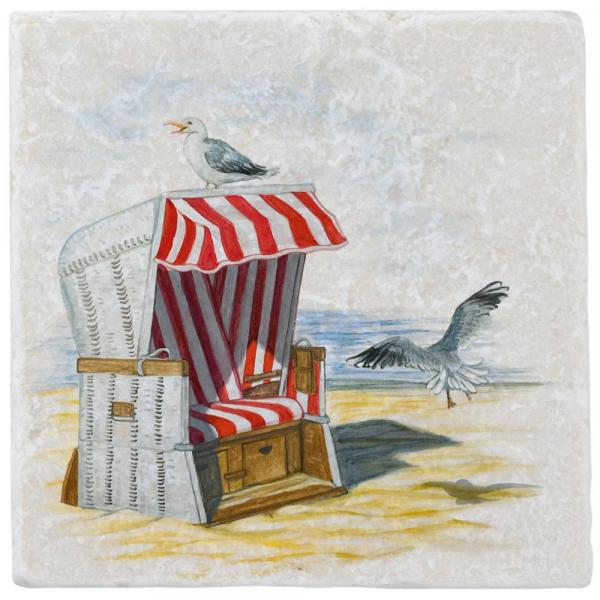 600035 - Untersetzer Marmor "Strandkorb"