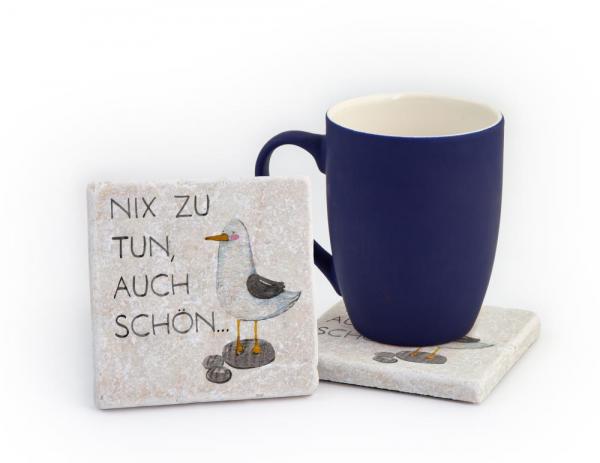 600038 - Untersetzer Marmor "Tausche Arbeitsplatz..."